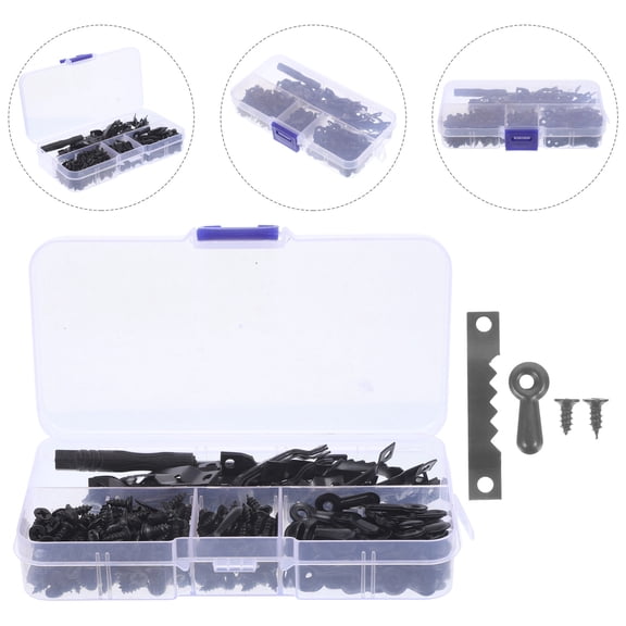 LEORX 1Set Sturdy Black Picture Hangers with Screws Easy to Install for Home and Office Use