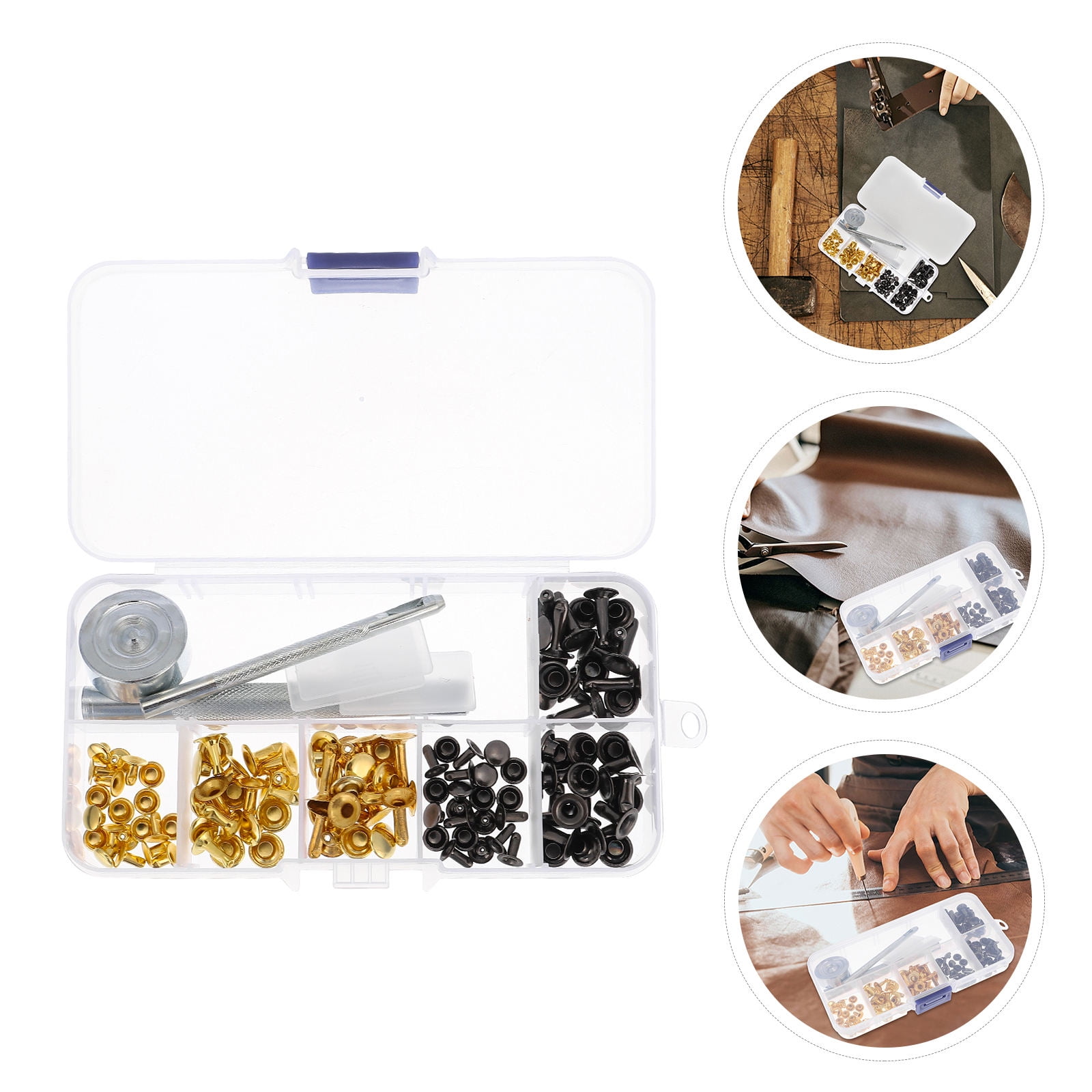 LEORX 1 Set Round Studs Rivet Metal Assorted Color for Craft and DIY ...
