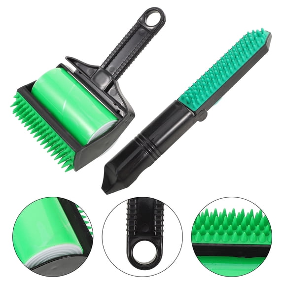 LEORX 1 Set Sticky Lint Roller Handheld for Pet Hair Removal in Black Plastic