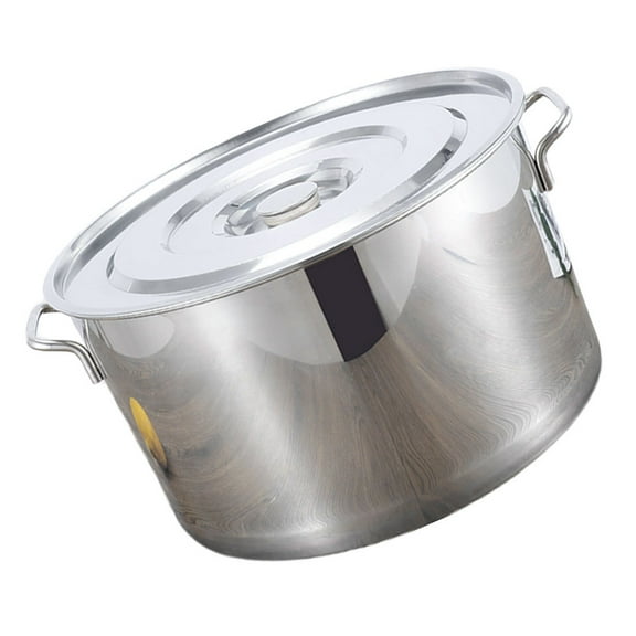 LEORX 1Pc Multipurpose Stainless Steel Pot with Lid Spill Proof Design for Cooking and Storage
