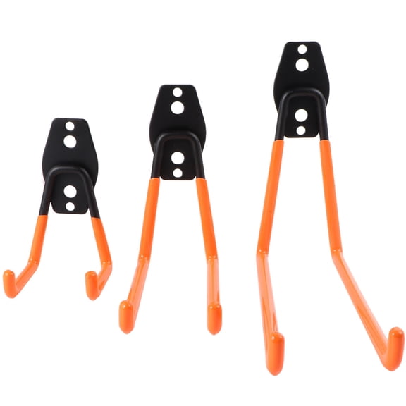 LEORX 1Set Orange Arm Storage Hook Heavy Duty Iron Garage Wall Mount for Tools