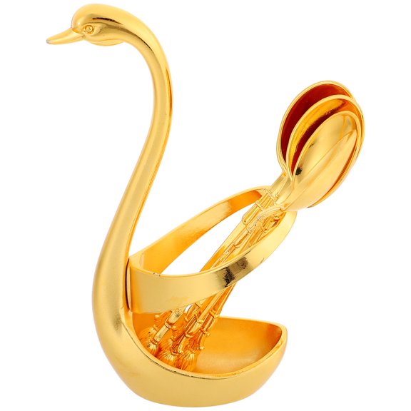 LEORX 1 Set Swan Cutlery Set Golden Alloy Iced Tea Scoop for Kitchen Dining
