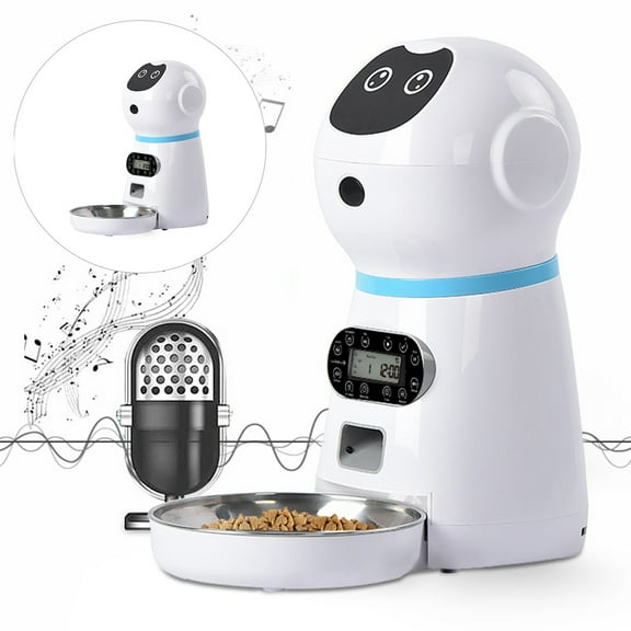 LEORX 1 Set of Creative Cat Feeder Automatic with Voice Playback for Home Use