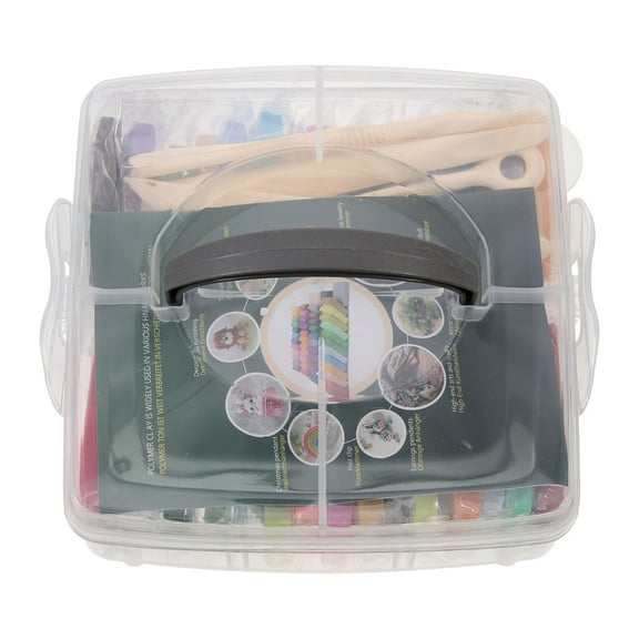 LEORX 1 Set of DIY Clay Craft Kit DIY Colorful Polymer Clay Sculpting Tools Earring Keychain Craft Kit