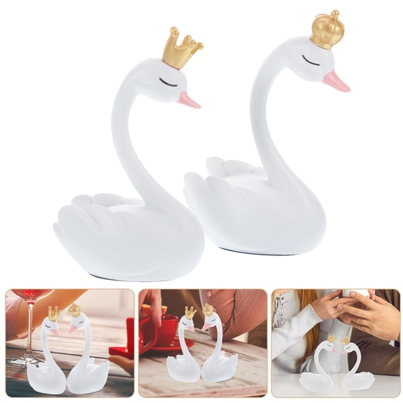 LEORX 1 Set of Elegant Swan Decor Desktop Design Resin Ornamental for Office Decor