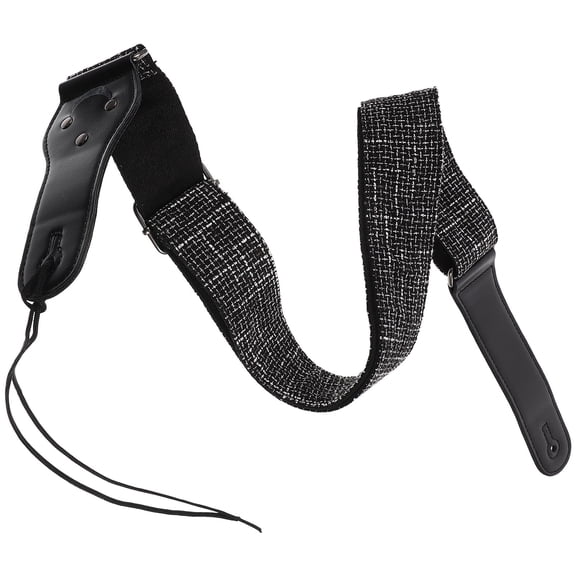 LEORX Black Adjustable Polyester Guitar Strap for Acoustic Electric Bass Ukulele Use, Suitable for All Players