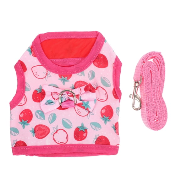 LEORX Small Animal Walking Harness Pink Polyester 1 Set Durable Vest Shaped