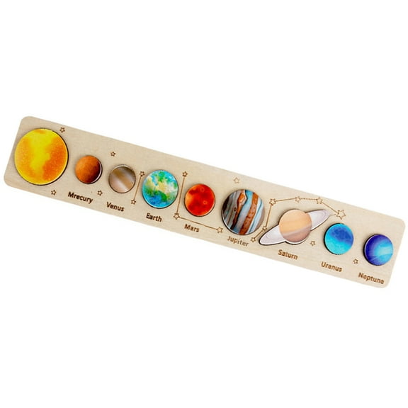 LEORX 1 Set of Solar System Puzzle Planetary Shapes Wooden Assorted Color for
