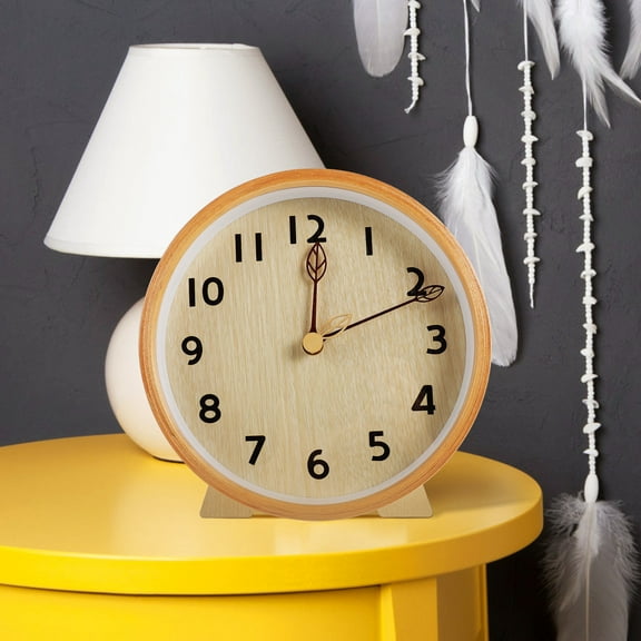 LEORX 1 Set of Wood Desktop Clock for Kitchen and Living Room Home Decoration