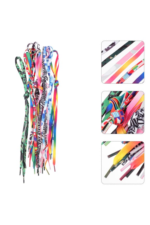 10 Pairs Lace Shoe Strings for Loafers Flat Nylon Replacement Sports Assorted Color