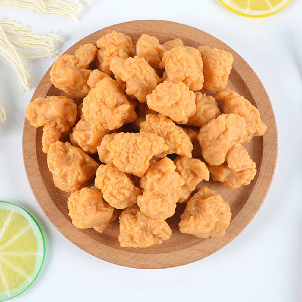 LEORX  10 Pcs Chicken Simulation Popcorn Fake Food Decor Simulated Nuggets Child