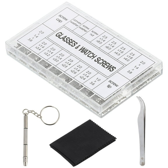 LEORX 1000Pcs Set Silver Eyewear Repair Kits With Assorted Color Rectangular Box For Men Women