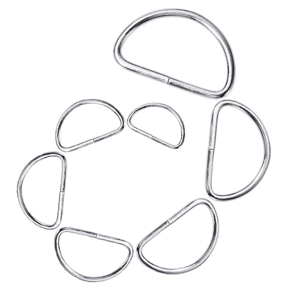 LEORX 100Pcs D Rings for Bag Making and Luggage Accessories Heavy Duty Metal Silver