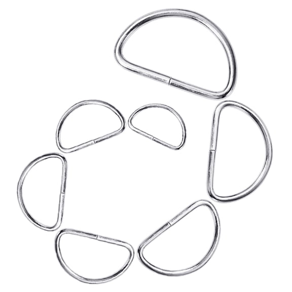 LEORX 100Pcs D Rings for Bag Making and Luggage Accessories Heavy Duty Metal Silver