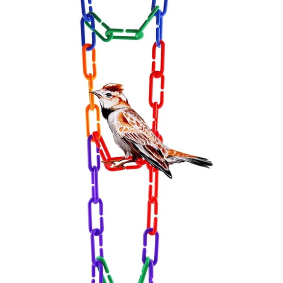 LEORX 100Pcs Finger Traps Birds Parrots Chew Toy Plastic Chain Shape for Parakeets