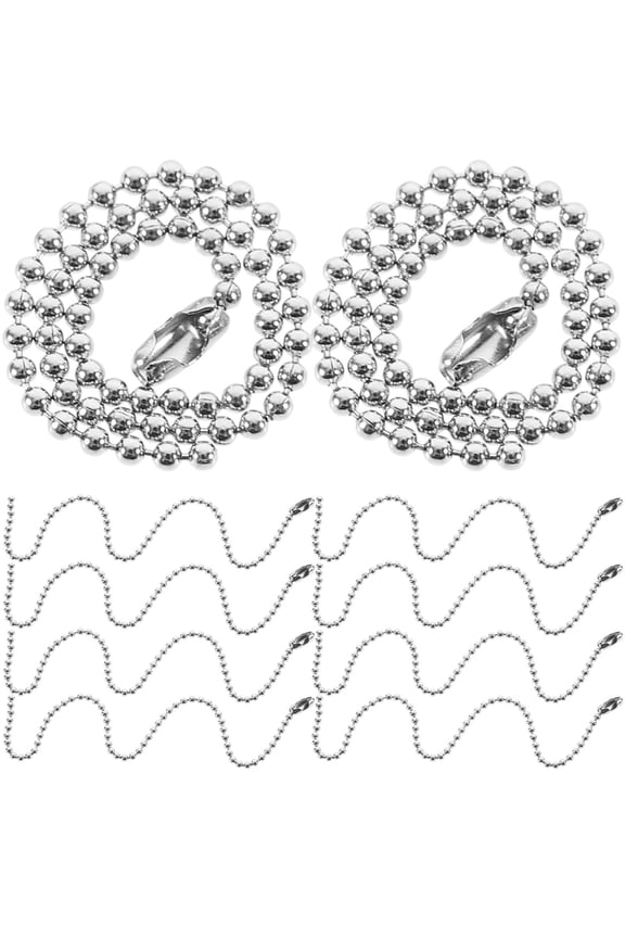 100Pcs Key Chains Bulk Silver Iron with Round Beads for DIY