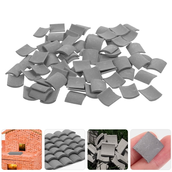 LEORX 100Pcs Roof Tiles Props High Simulation Technology For Dollhouse Accessories Tiny House Decor Miniature Roof