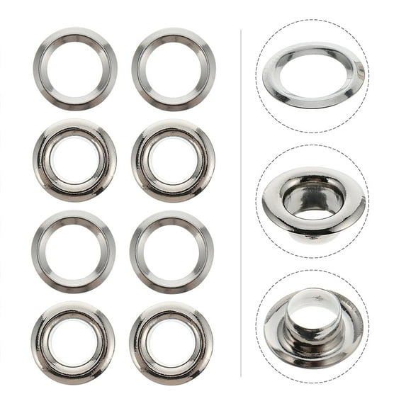 LEORX 100Pcs Silver Curtain Grommets for Fabric Window Curtain Grommets Houseowners