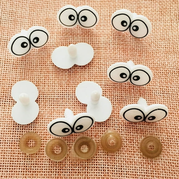 LEORX 100pcs Eye Buttons White Round Supplies for Stuffed Animals Accessories DIY