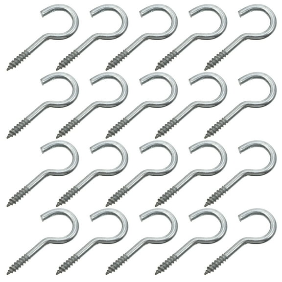 LEORX 100pcs Heavy Duty Screw Hooks Carbon Steel Silver for Hanging Plants