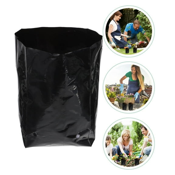 LEORX 100Pcs Black Gardening Bag with Soil Retention for Healthy Plant Growth