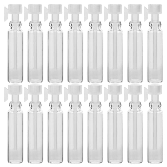 LEORX 100pcs Refillable Empty Dropper Bottles for Storage 1ML Transparent Glass Plastic Portable Travel