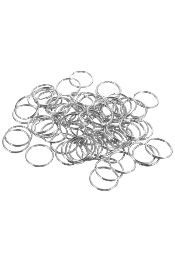 100pcs Round Key Chain Stainless Steel Silver Keyring Chains for Men and Women Craft Projects