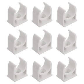 LEORX 100pcs U Tube Clamp Pipe Support Brackets PVC Beige for Industrial Use