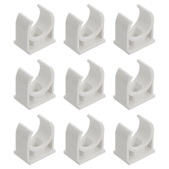 LEORX 100pcs U Tube Clamp Pipe Support Brackets PVC Beige for Industrial Use