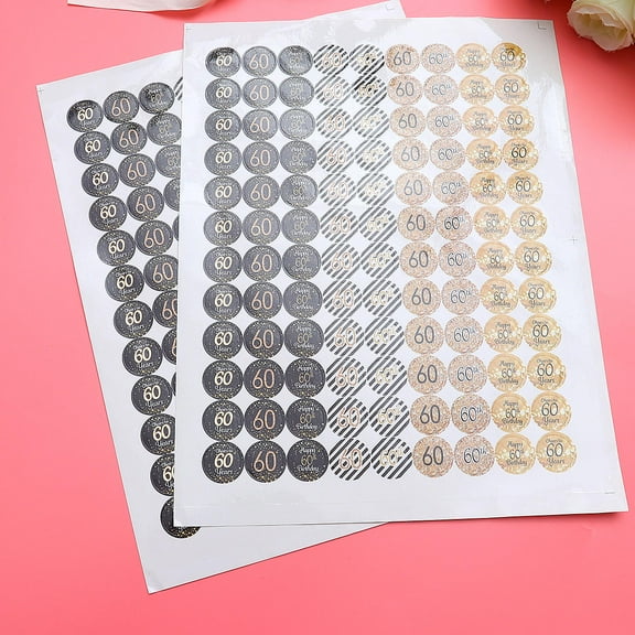 LEORX 108Pcs Vintage Label Number Stickers for Birthday Party Supplies Decoration for Adults
