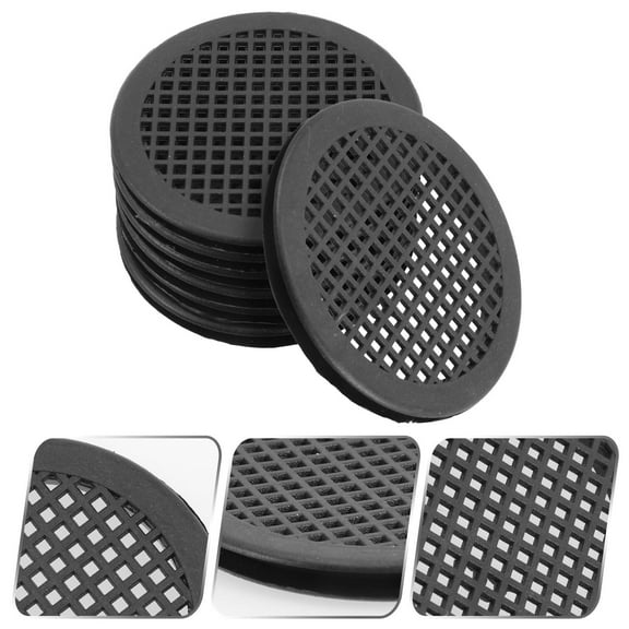 LEORX 10Pcs Cabinet Ventilation Covers Black Plastic Round Vent Hole Plugs