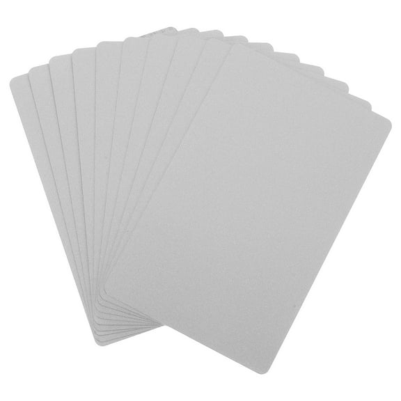 LEORX 10Pcs Aluminum Alloy Sublimation Business Cards Professional Design Silver Rectangle 3.4x2.1x0.02In