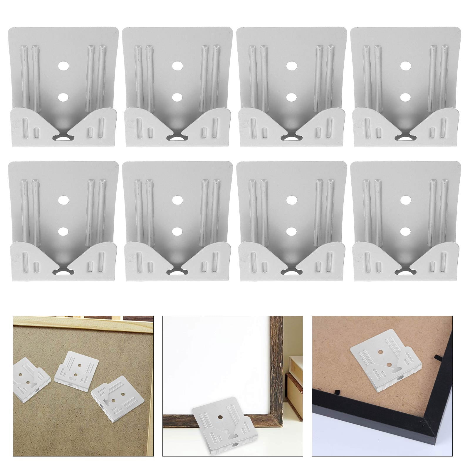 LEORX 10Pcs Corrosion Resistance Metal Mirror Holder Clip Picture Hanging Supplies 3.54X2.95X1.18in