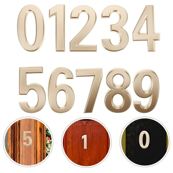 LEORX Address Plaques For House Numbers Mailbox Numbers ABS Golden 10pcs