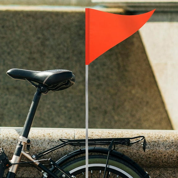 LEORX 10Pcs Orange Bicycle Safety Flags High Visibility Outdoor Warning Triangle Pennants
