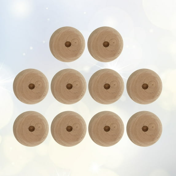 LEORX 10Pcs Mini Wheels for Diy Car Assorted Color Wooden Plastic Round Creative Crafts