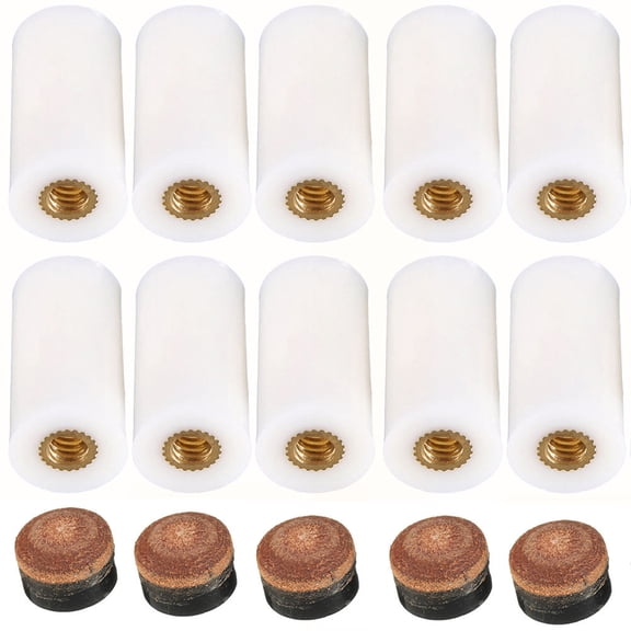LEORX 10Pcs Pool Cue Replacement Tips For American Style Billiard Cues In 2.6x1.3x1.3cm Converted To 1.02x.51x.51in