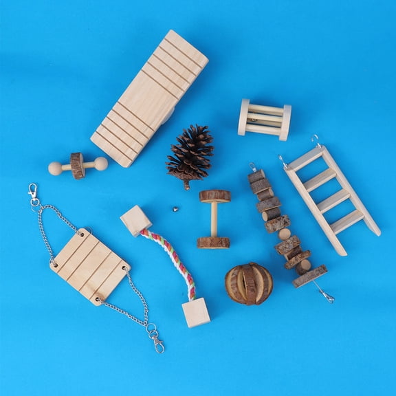 LEORX 10Pcs Rat Toys Enrichment Wood for Hamster Chewing Indoor Cage