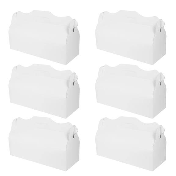LEORX 10Pcs Party Favor Cake Roll Boxes White Paper Container with Inserts for Bakery Storage