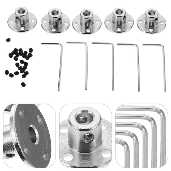 LEORX 10Pcs Steel Rigid Flange Coupling for Model Enthusiasts and Hobbyists 1.57X0.79X0.59In
