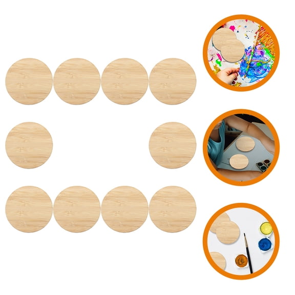 LEORX 10Pcs Unfinished Rounds for Diy Crafts and Child Painting Toy