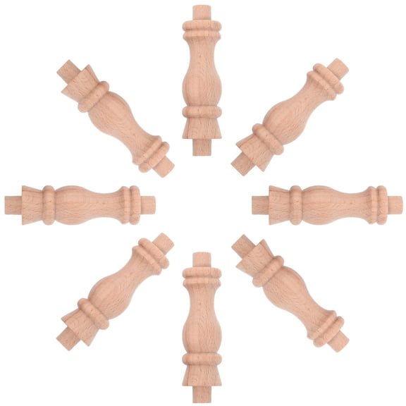 LEORX Decorative Baluster Baluster Khaki Wood 10Pcs Diy Enthusiasts