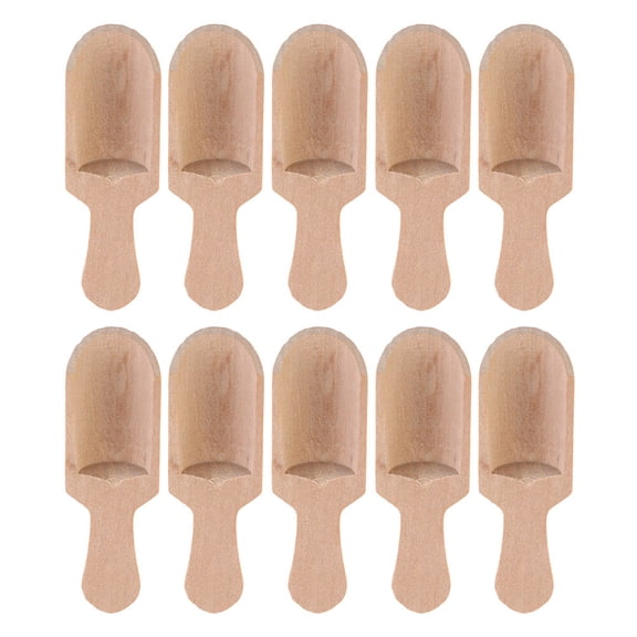 LEORX 10Pcs Wood Tea Spoon Wood Khaki Bath Salt Dispensing Family Use