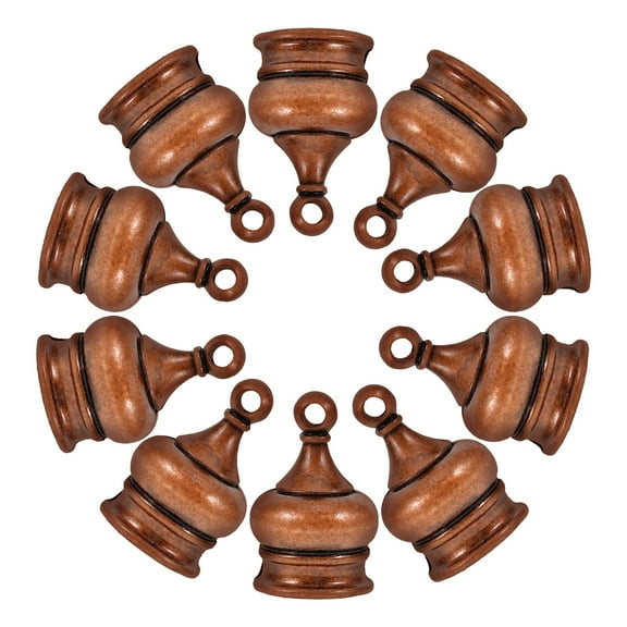 LEORX 10Pcs Zinc Alloy Crown Shape Dark Brown Lamp Finial for Table Lamp Accessories Home Decoration