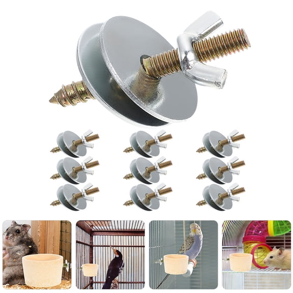 LEORX Bird Cage Accessory Metal Silver 10Set