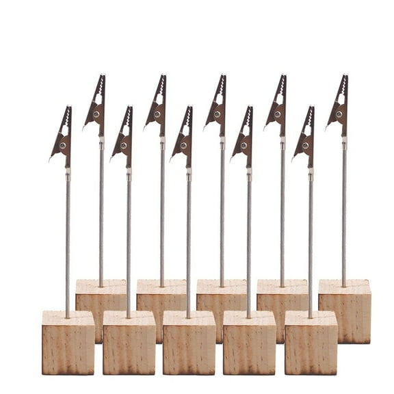 LEORX 10pcs Beige Metal Table Number Holders Photo Clips for Weddings Parties Home Office Decor