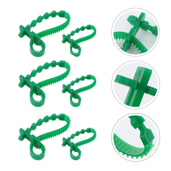 LEORX 10Pcs Tree Tie Support Straps Adjustable Green Plant Cable Ties for Gardening Use