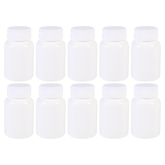 LEORX 10pcs Portable Bottles Hdpe Medicine Containers With Wide Mouth For Easy For Fish Oil And Daily Use Storage