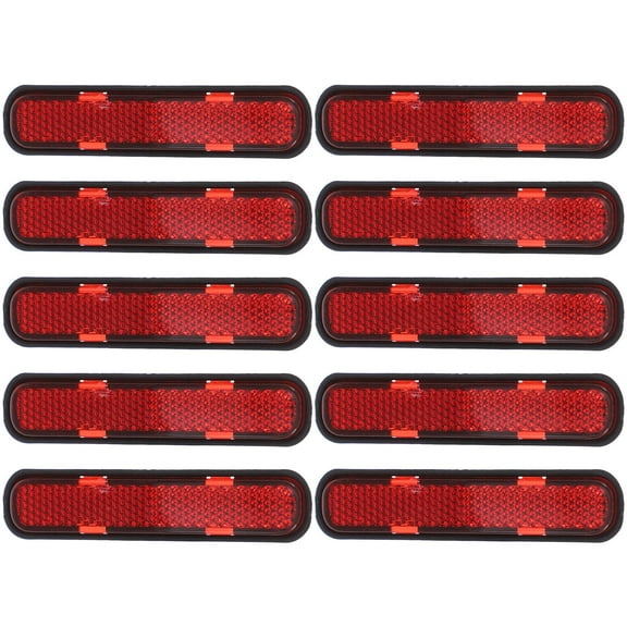 LEORX 10pcs Red Reflectors for Driveway and Trailers Bright Plastic Reflector for Car and Motorcycle Safety