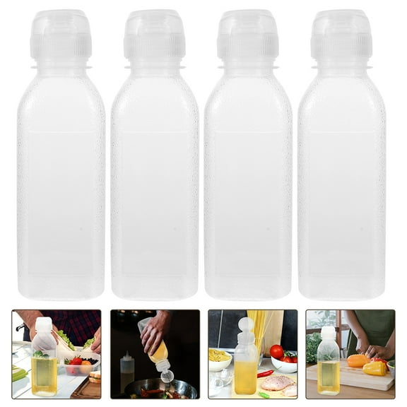 LEORX Measuring Oil Bottle Squeeze Bottles Transparent Plastic 10Pcs
